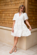 Embla Dress - White Brocade
