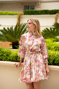 Saga Wide Dress - White Exotic Garden