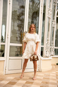 Svanhild Brocade Dress - White