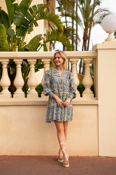 Ellie S Voile Dress - Blue Fleur