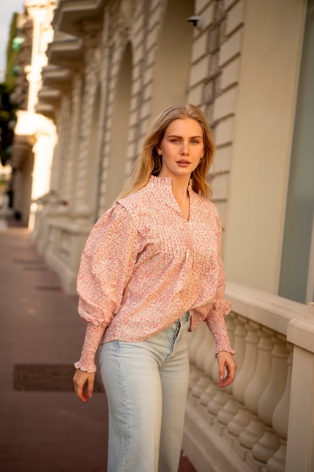 Emma Poplin Blouse - Pink