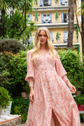 Una Viscose Crepe Dress - Light Pink Floral