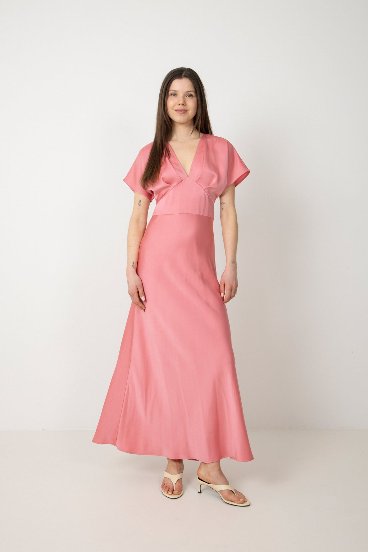 Kristin Satin Dress - Pink