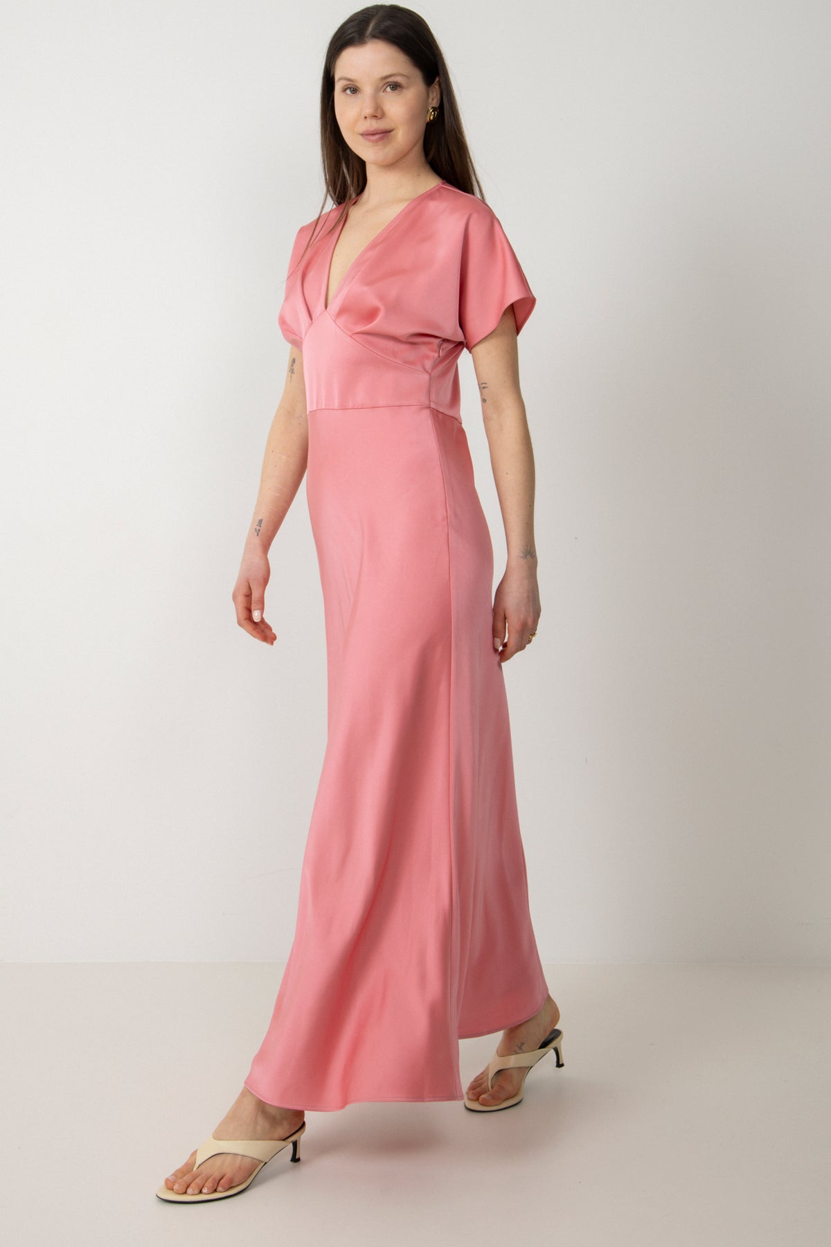Kristin Satin Dress - Pink