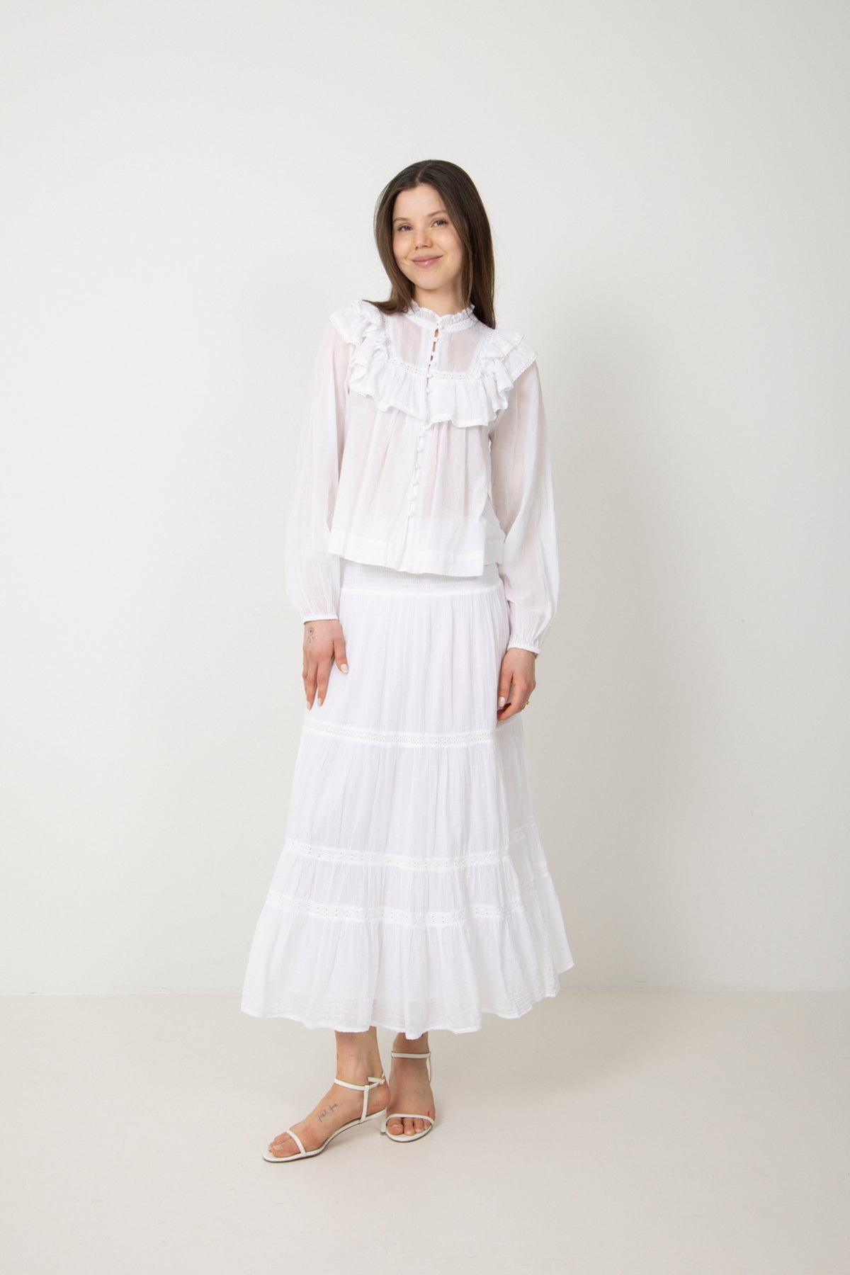 Viva Voile Blus - Vit
