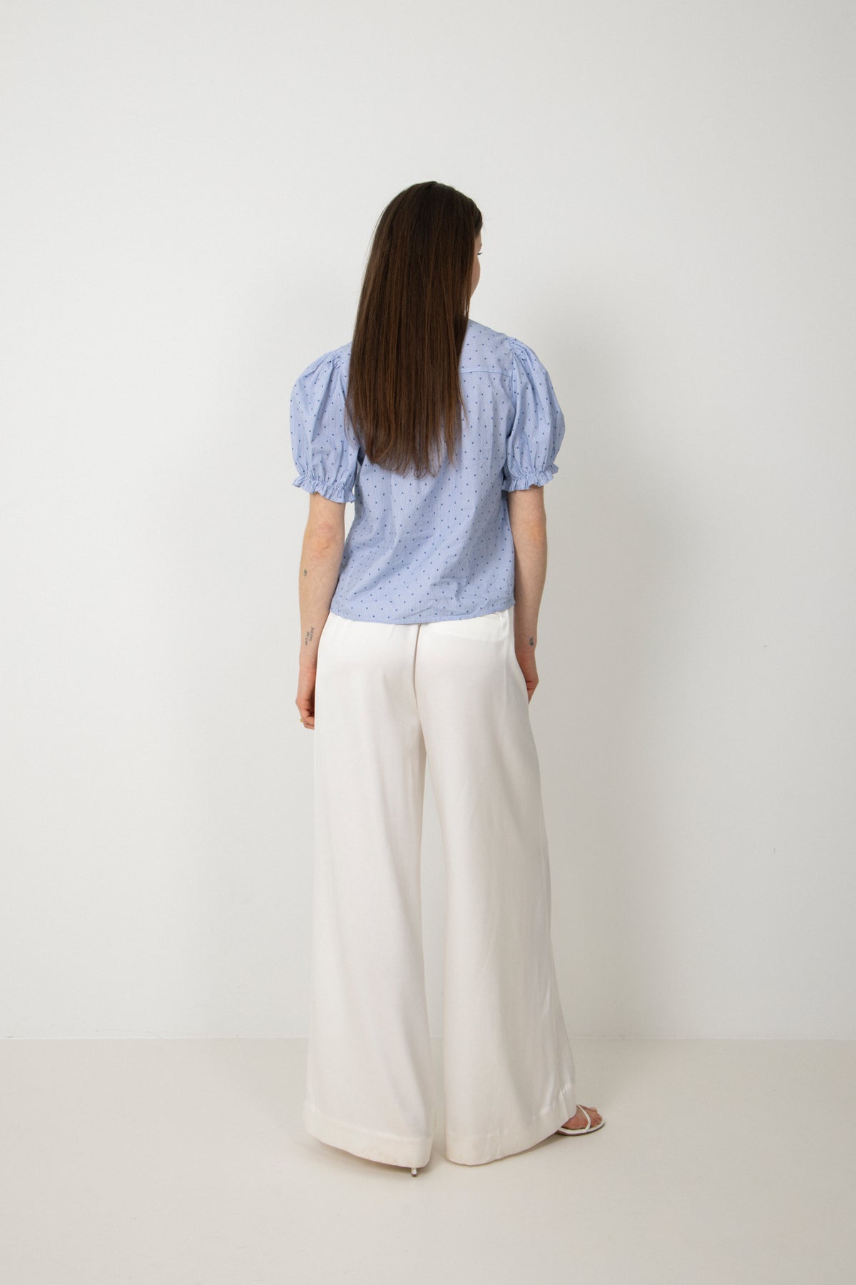 Signy Stripe Emb Blouse - Blå rand