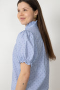 Signy Stripe Emb Blouse - Blå rand