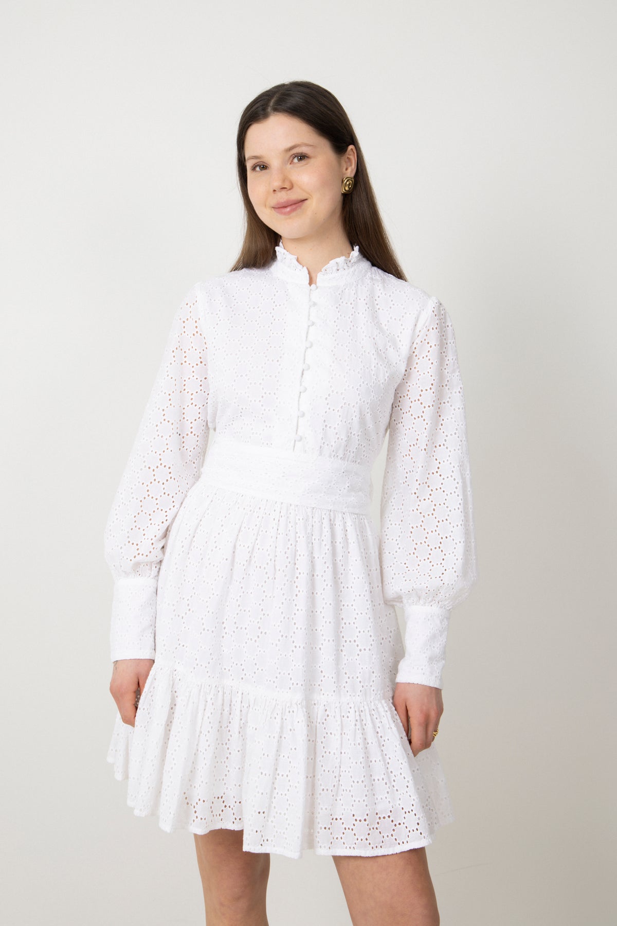 Liv Solid B Anglais Dress - Vit