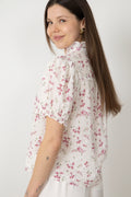 Signy S Flower Dobby Blus - Pink Dobby