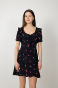 Ilse Flower Miniklänning - Black Pink