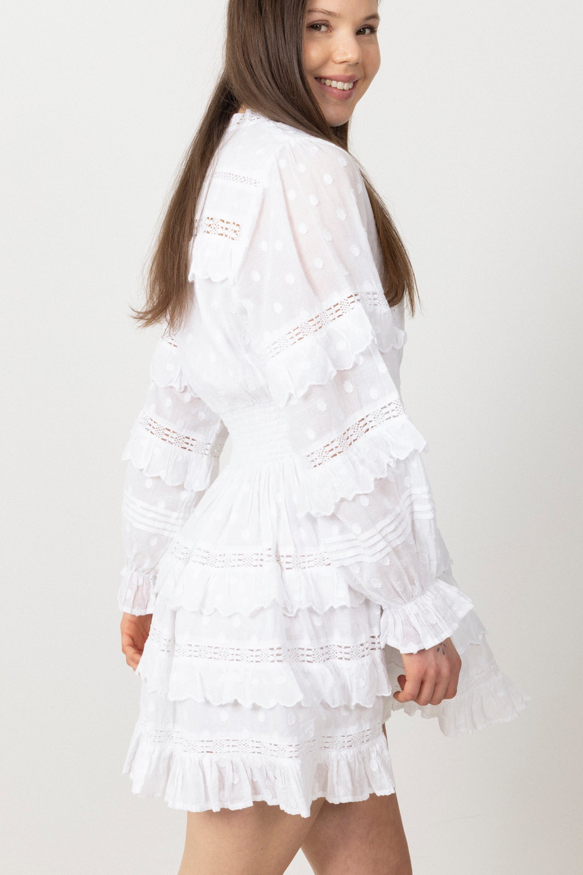 Sol Cotton Voile Klänning - Vit