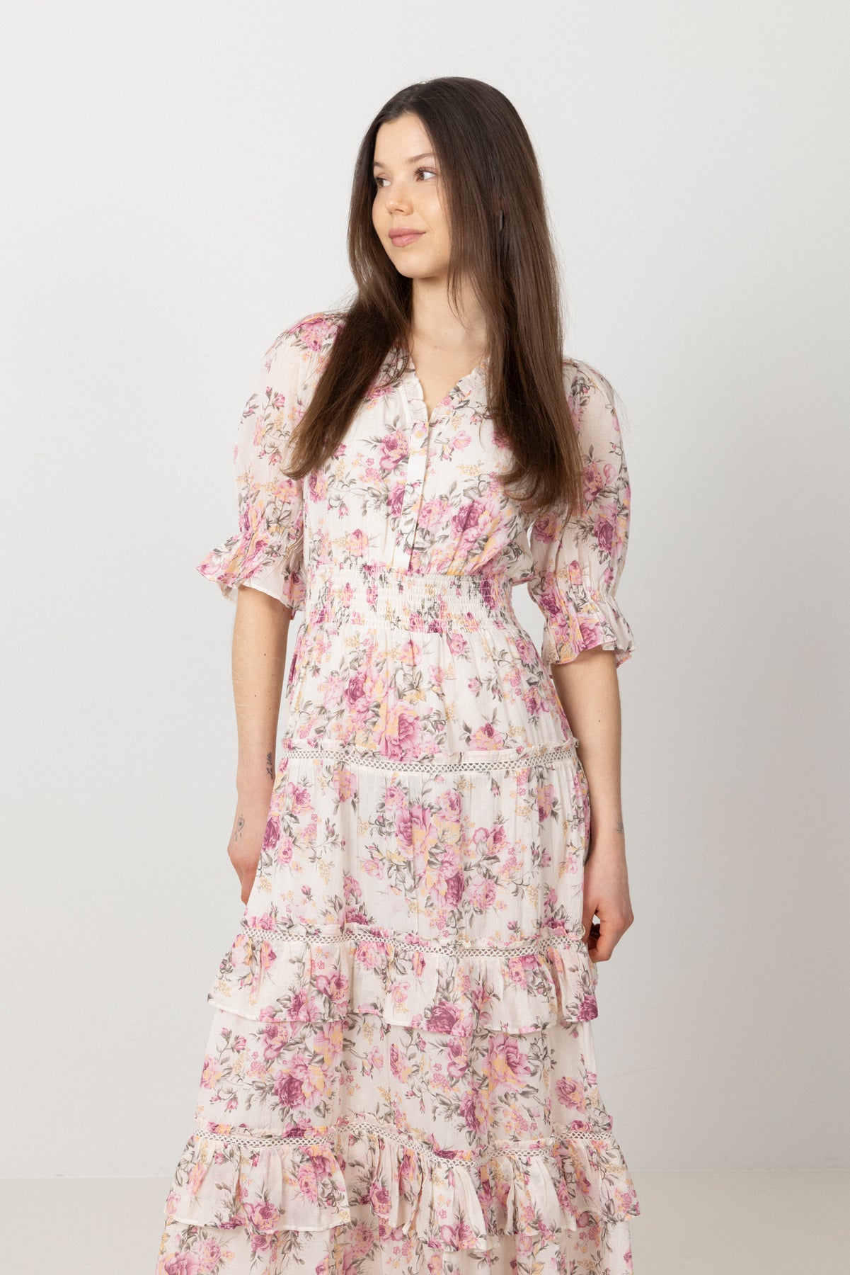 Vera Dreamy Flower Dress - Rosa Blomster