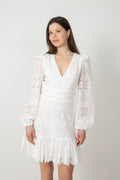 Lani Lace Mini Dress - Vit