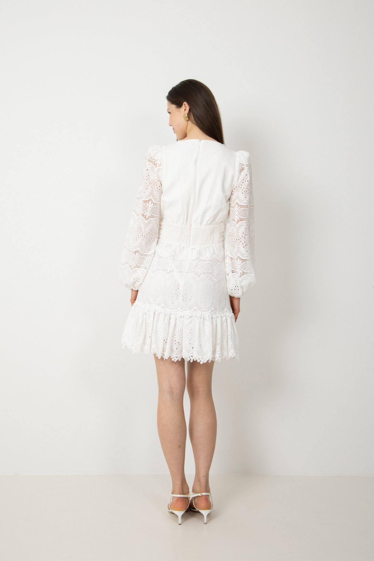 Lani Lace Mini Dress - Vit