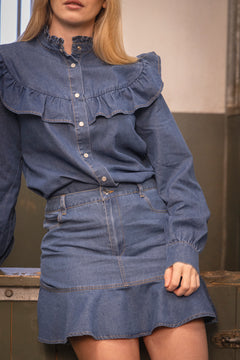 Ragda Denim Skirt - Blue