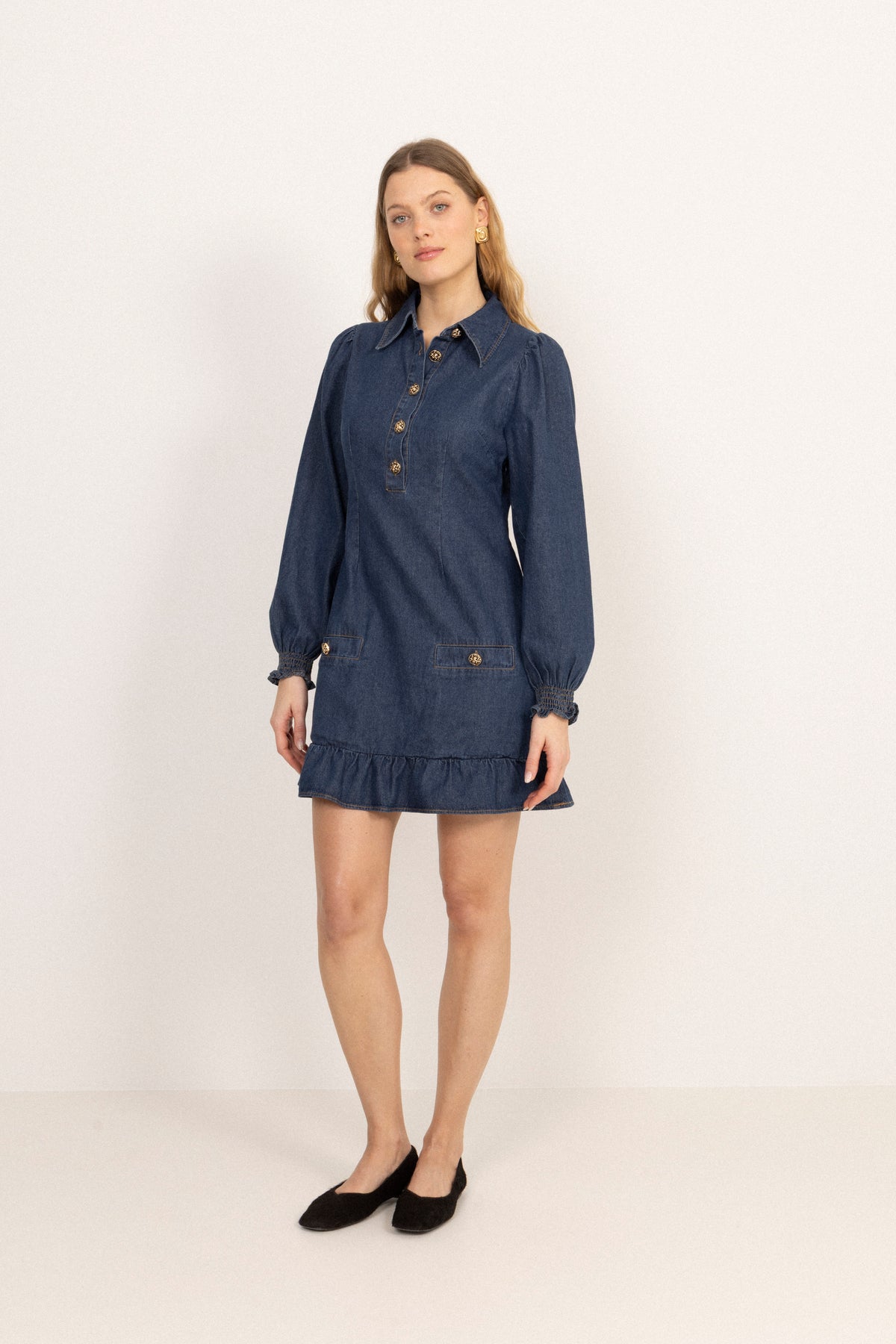 Vinda Denim Dress - Blue