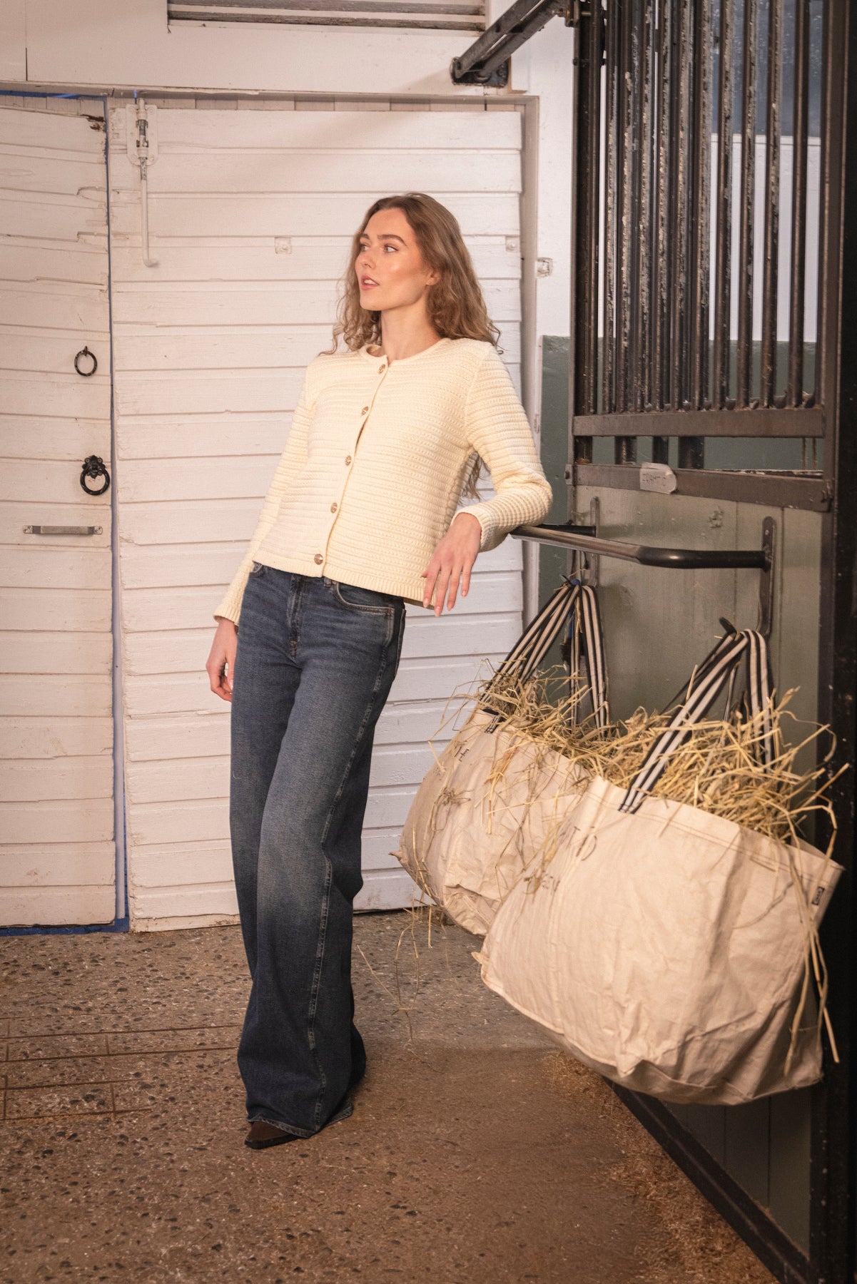 Marie Cotton Knit Cardigan - Off-white
