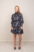 Saga Wide Dress - Dark Blue Paisley