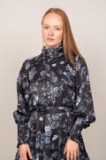 Saga Wide Dress - Dark Blue Paisley