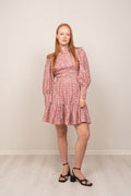 Liv Baby Cord Dress - Pink Flower
