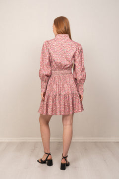 Liv Baby Cord Dress - Pink Flower
