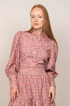 Liv Baby Cord Dress - Pink Flower