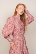 Liv Baby Cord Dress - Pink Flower