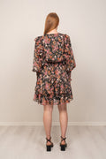 Frøya Short Golden Flower Dress - Black