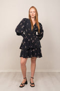 Jade Crepe Dress - Navy Small Flower