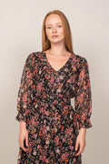 Gyri Golden Flower Dress - Black