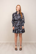 Saga Wide Dress - Dark Blue Paisley