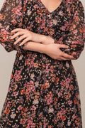 Gyri Golden Flower Dress - Black