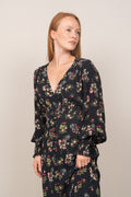 Astrid Crepe Dress - Navy Meadow