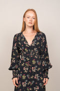 Astrid Crepe Dress - Navy Meadow