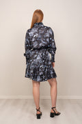 Saga Wide Dress - Dark Blue Paisley