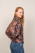Ynina Golden Flower Blouse - Black