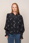 Sibba Crepe Blouse - Navy Small Flower