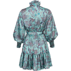 Saga Wide Dress - Green Paisley