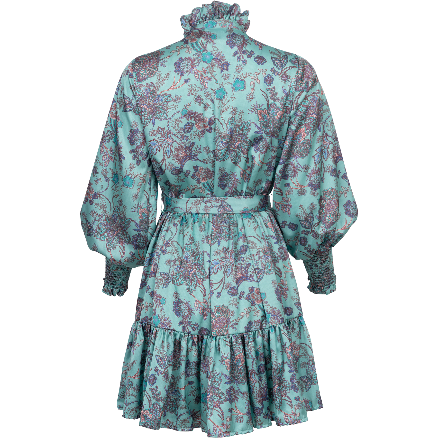 Saga Wide Dress - Green Paisley