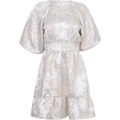 Svanhild Brocade Dress - White Silver