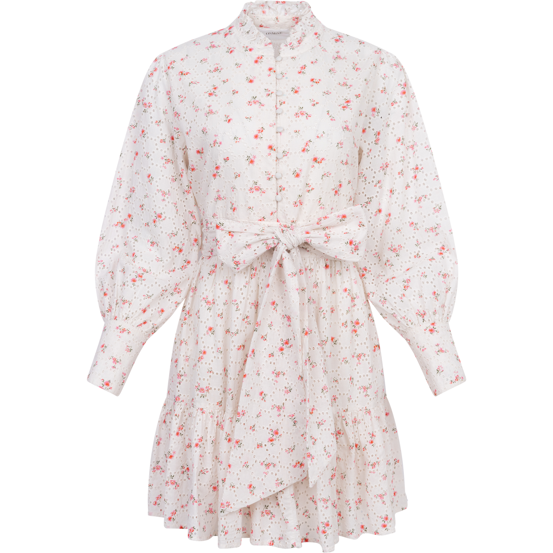 Liv Broderie Anglaise Dress - Pink Petite White