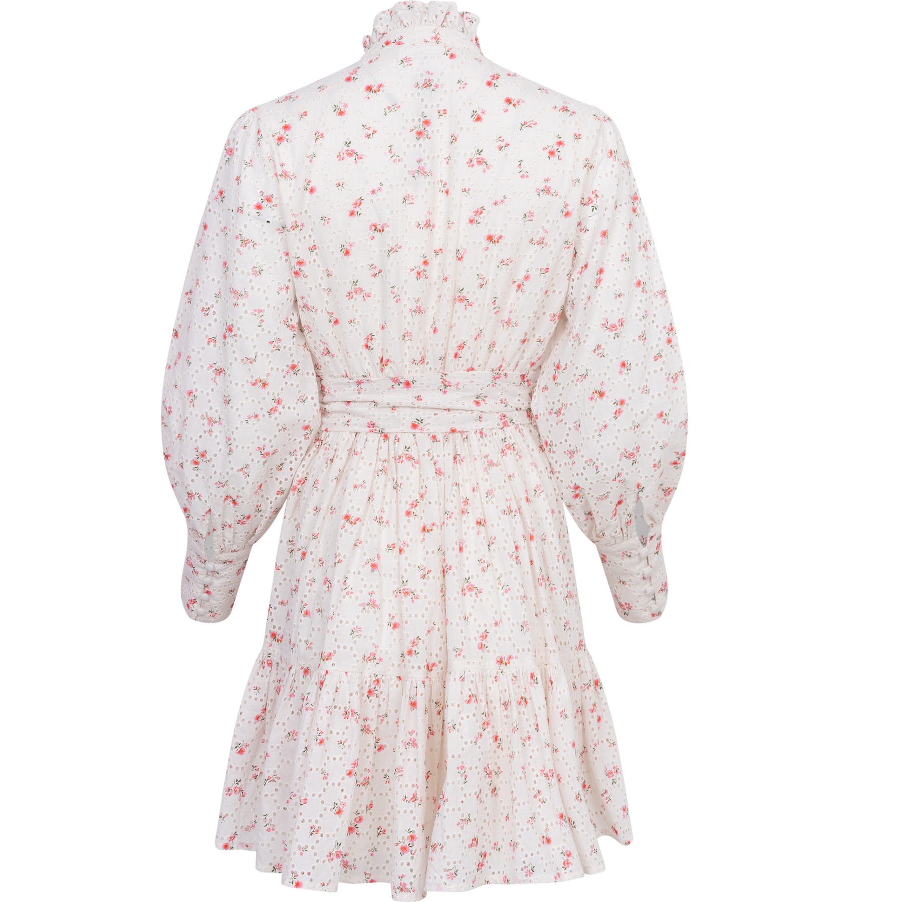 Liv Broderie Anglaise Dress - Pink Petite White