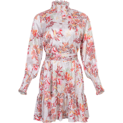 Saga Wide Dress - White Exotic Garden