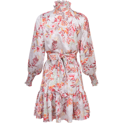 Saga Wide Dress - White Exotic Garden