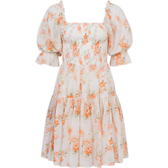 Dagna Voile Dress - White Orange Blossom