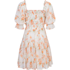 Dagna Voile Dress - White Orange Blossom