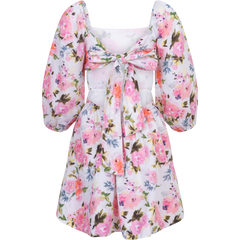 Eva Linen Dress - Pink Peony