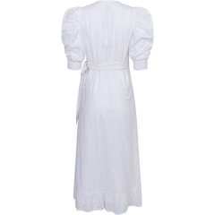 Valkyrie Long Broderie Dress - White