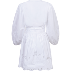 Frida Eyelet Poplin Dress - White