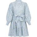 Delphine Poplin Print Dress - Blue Garden